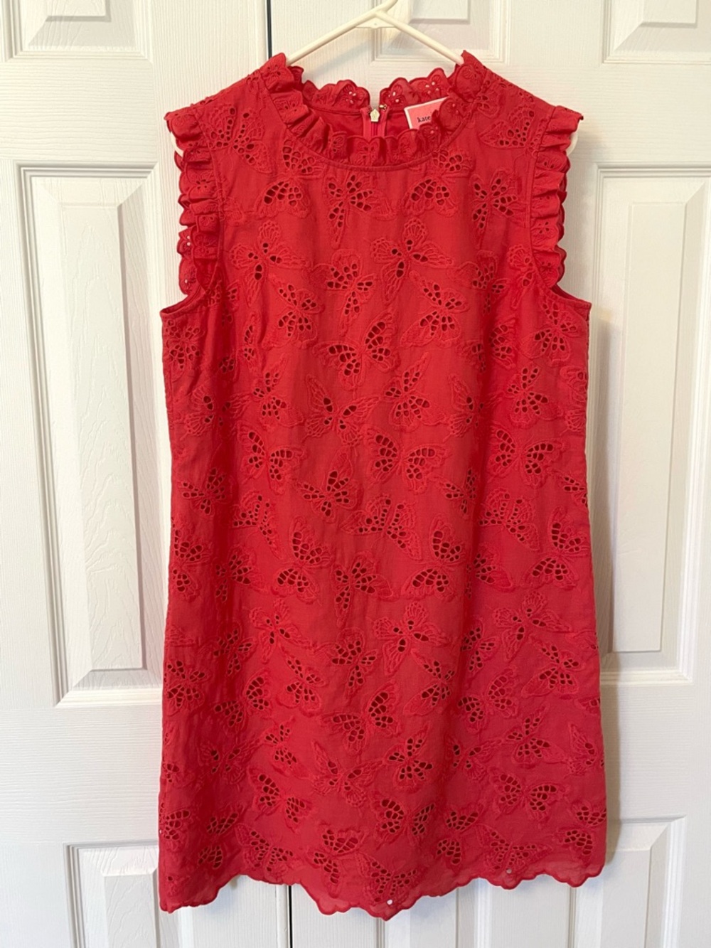 Kate Spade Mainline Watermelon Butterfly Eyelet Shift Dress - Picture 6 of 16